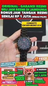 JAM TANGAN CONDOTTI WATCH ORIGINAL - CN1009-B03I07-S14 Men NG - Hitam - Stainless Steel - Jamdunia / Jam dunia JD18