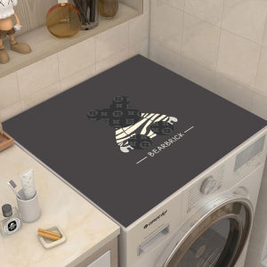 ผ้าคลุมเครื่องซักผ้า ตู้เย็น โต๊ะเครื่องแป้ง ป้องกันฝุ่น ป้องกันแสงแดด ทนทานต่อการสึกหรอ ผ้าคลุมตกแต่งสีเทา