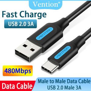Vention Type C Cable Male to Male Data Cable Fast Charging Cable 3A USB C Tipe C Kabel USB Pengisian Daya Cepat untuk Xiaomi 11 Pro Samsung S21 S10