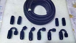 สายถักAn6 สายถักน้ำมัน สายถักสีดำ สายน้ำมันทนE85 ขนาด AN6 รูใน 8มิล สายระบบน้ำมัน ออยเกียร์ AN6สีดำ ถักลวดด้านในรับแรงดันได้ดี เหมาะสำหรับงานระบบ