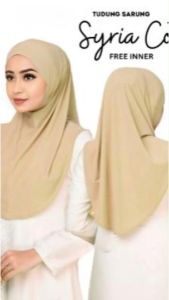 SYRIA COTTON INSTANT SARUNG PREMIUM PLAIN WITH TAG Jilbab