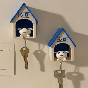 Bandai | Anime Crayon Shin Chanss Keychain Key Holder House Wall Couple Hanger Home Decoration Kawaii Cartoon Creative Keyring Gifts
