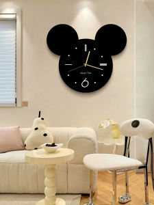 Internet Celebrity High-End Clock Wall Clock Living Room Home Modern Simple Clock Wall-Mounted Mickey Punch-Free Decoration Noiseless Clock