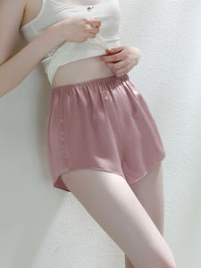 XEXZ | กางเกงขาสั้นผ้าซาตินยางยืดผ้าไหมสำหรับผู้หญิง กางเกงนอนลำลอง นุ่มสบาย แฟชั่นเซ็กซี่ สีสันสดใส ทรงหลวม ฤดูร้อน 2024