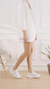 GEOX Ladies D Diamanta Sneakers - White D45UFB-085NF-C1327S4