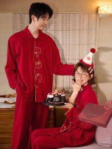 GONGDIE | Soft Spring Autumn Womens Long Sleeve Pajamas Set