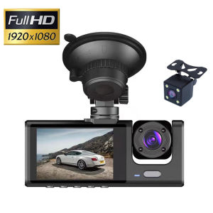LEME Dash Camera For Car 3 Cameras DVR Driving Car Dashcam Night Vision Wide Angle Car DashCam