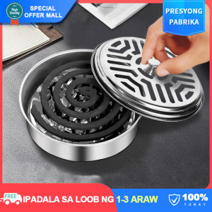 Stainless Steel Creative Mosquito Coils Holder with Fireproof Cover Mosquito Coil Plate Sandalwood Coil Bird Cage Design Holder