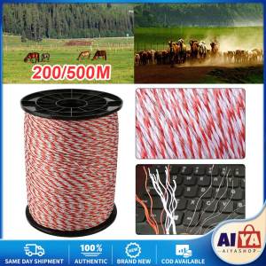 ★Same Day Shipping★ 200M 500M Electric Fence Poly Wire Rope Ultra-Low Resistance Wire Electric Rope for Pig Horse Cattle Sheep Animal Fence 306A-Electric-Fence-Wire