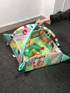 Multifunction Baby Play Mat with Ball Pit Tummy Time Cushion Rattle Toys & Bumper Cushion