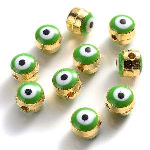 iYOE 10pcs 5mm Multicolor Round Spacer Beads Enamel Evil Eye Beads For Jewelry Making Accessories DIY Needlework Craft Supplies