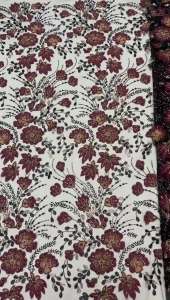 Luxury African Nigerian High-End Beaded Embroidery Lace with French Sequins Net Fabric for Womens Wedding Party Dresses