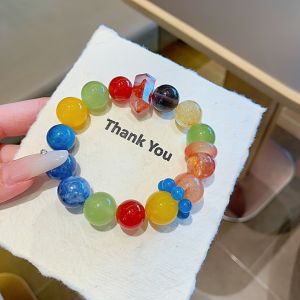 สร้อยข้อมือคริสตัลธรรมชาติที่ทันสมัยผู้หญิงใหม่สร้อยข้อมือคริสตัลธรรมชาติ Duobao Bafang Laicai คริสตัลชาคริสตัลสีดำทองซุปเปอร์เจ็ดสีแดงดอกไม้กาวสีแดงสร้อยข้อมือคริสตัลพลังงาน