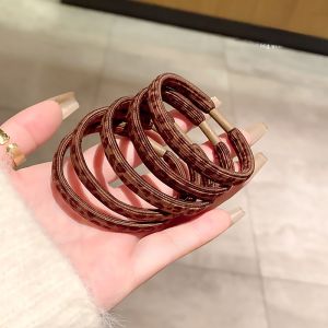Five-Pack High Elasticity Leopard Print Hair Ties Simple Bun Elastic Bands Retro Style Hair Accessories Korean Fashion Trend