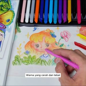 Deli Krayon Plastic 12/18/24 Warna Cerah Bentuk segitiga ergonomis tidak beracun EC20000 EC20010 EC20020