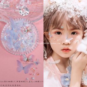 เครื่องประดับหน้าเด็ก แผ่นรองตา ดวงตาสดใส ลูกปัดรูปตัว T ลูกปัดมุก ผีเสื้อ แผ่นรองหน้า เครื่องประดับหน้า