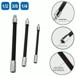 1/4 3/8 1/2 Driver Extension Rod Extension Rod Adapter Flexible Long Socket Metal Shaft Conversion Head Ratchet Wrench