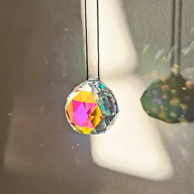 Sun Catcher Crystal Rainbow Maker Wind Chime Pendant Colorful Facet Ball Kids Gift Home Decorative Hanging Ornament