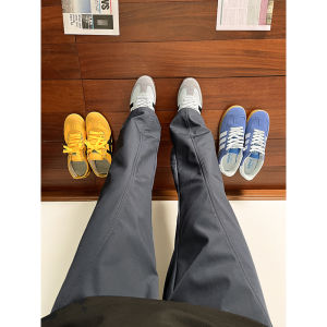 กางเกงลำลองชายทรงตรงแห้งเร็วสีเขียวทหาร กางเกงขายาวทรงตรงสำหรับฤดูใบไม้ร่วง ทรงหลวม ทรงลำลอง ทรงหลวม ทรงหลวม