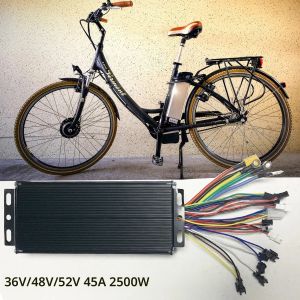 36V 48V 52V 1000W 1500W 2000W 45A Brushless Sine Wave 3 โหมดคอนโทรลเลอร์สําหรับเบอร์ 2 โปรโตคอลจอแสดงผล LCD จักรยานไฟฟ้า E-Scooter