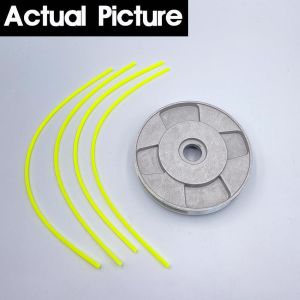 Dudukan Senar Mesin Potong Rumput Aluminium Trimmer Head Mesin Potong Rumput Aksesoris - 4 Pcs Tali Senar Pemotong Potong Rumput Nylon Trimmer Line