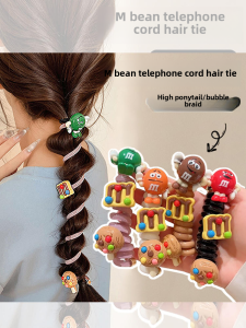 Chuyu Kawaii Summer Bubble Hair Ties for Women High-End Luxury Lightweight Horse Tail Straight Line Telephone Cable Hair Accessories