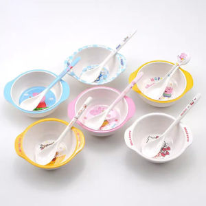 Baby Anti-Fall Small Bowl Spoon Set: Mealtime Essentials for Infants & Toddlers