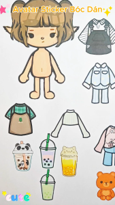(56B)Bộ Avatar Sticker đồ chơi bóc dán học liệu bóc dán giáo dục montessori cho bé
