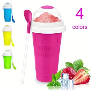 Homemade Smoothie Cup Quick-Frozen Ice Cream Milkshake Bottle Summer DIY Juice Iced Cup Freezed Portable Squeeze Slushie Cups