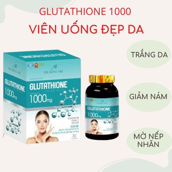 Trng da GLUTATHIONE 1000 vin ung gim nm m nhn nng tng tc th Vin Ung  Trng Da Propolis Calcium Vitamin C - Lazada | Lazada.vn