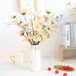 ดอกไม้ประดิษฐ์ตกแต่งห้องนั่งเล่นหรูหราระดับไฮเอนด์  สูง60cm ดอกอะซาเลีย ดอกไม้ประดิษฐ์ ช่อดอกไม้แห้ง การจัดดอกไม้ตกแต่งบ้าน