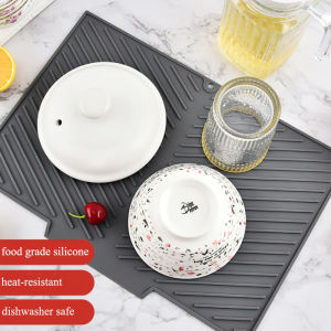 Silicone Draining Pad Drying Mat Pots Dish Drain Mat For Kitchen Tableware Non-slip Mats Anti-scald Coaster Kitchen Utensils