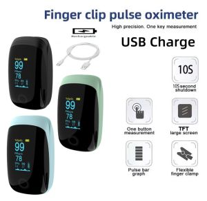 Rechargeable Pulse Oximeter with Respiratory Rate Fingertip Oxygen Monitoring Fingertips with SpO2 Pulse Rate and PI RR Precision Rapid Oximeter SpO2 Readings Outdoor Sports Home