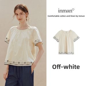 INMAN | French Heavy Embroidery Cotton Short Sleeve Shirt