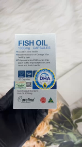 Viên uống dầu cá hồi Careline Fish Oil 1000MG hỗ trợ tăng cường trí nhớ thị lực giúp sáng mắt giảm cholesteron trong máu