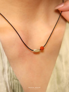 JingMing Natural Red Agate Pearl Necklace for Women Pure Silver Vintage Chinese Style Clavicle Chain Fashion Jewelry Gift