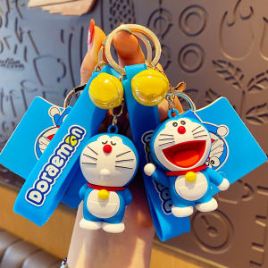 1PCS Genuine Cartoon Doraemon Keychains Acrylic Nobita Nobi Creative Bell Key Bag Pendant Gift