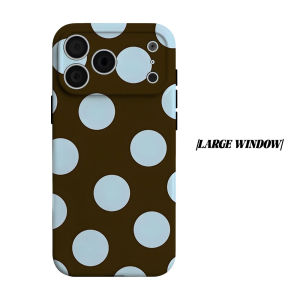 Brown Polka Dot Phone Case for iPhone 18 17 16 15 14 13 12 11 Air Pro Max Plus Double-layer Cover