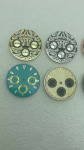 29mm VK63 Watch Dial for VK63 Movement 6 Hands Watch Parts C3 Green Luminous Chronograph Face For VK63 Movement