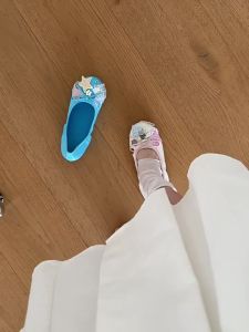 JNXS | Vintage Ballet Flats With Bow And Star Patches Womens Shoes