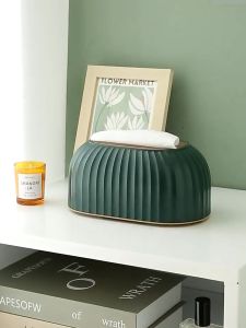 Nordic Light Luxury With Spring Tissue Box Paper Holder Bathroom Face Towel Box Car Home Office Decoration Paper Case Organizer
