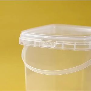 1000ML Bucket with Seal Clear Storage Plastic Container Pail Canister Food Keeper DIY Packaging
