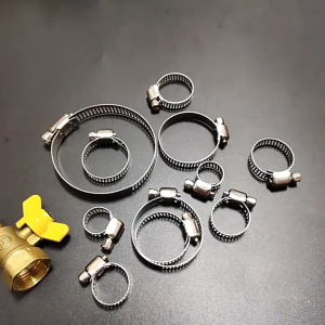 100PCS Stainless Steel Hose Clamp Set Multiple Sizes Strong Grip for Various Diameter Pipes Tubes Hoses Fixing