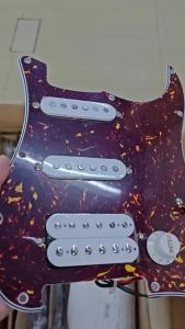 FLEOR | FLEOR Prewired Loaded Guitar Pickguard SSH Alnico 5 Single Coil - Humbucker Pickup Set-Brown Tortoise 4PLY
