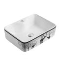 Lavabo treo tường, chậu rửa mặt con hưu đen treo gắn tường , size 41x41cm bồn rửa có in hoa văn loại đặt bàn hoặc treo tường. Kiểu dáng hiện đại sang trọng. 