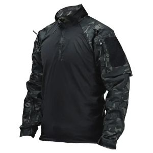 Army Outdoors T Shirt Long Sleeve Combat Shirt Tactical Clothing BreathableTraining Hunting Clothes Hiking Shirt Work Wear Men