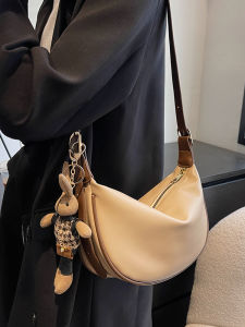 Korean Style Large Capacity Dumpling Bag Womens Casual Crossbody Shoulder Bag Soft PU Leather Fashionable Trendy Tote Bag