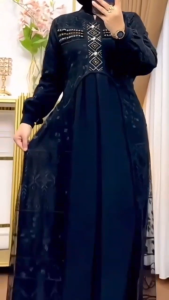 Gamis Kondangan Terbaru Ardela Maxy BP Ceruty Babydoll Mix Brukat Aplikasi Swarovski M L XL XXL 3XL Dress Muslimah Cantik Elegan Baju Muslimah Dewasa Jumbo Kekinian Ootd Remaja Hijab Warna Emerald Hitam Burgundy Mahogany