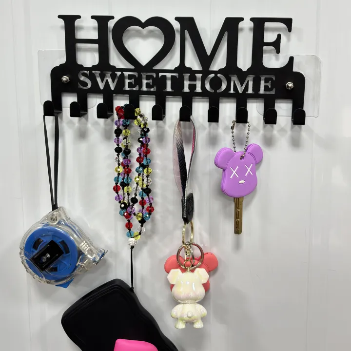 Key Hook Free Punch Storage Rack Creative Love Home Storage Coat Hat ...