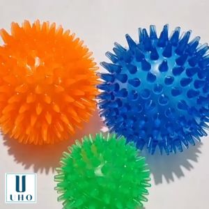 Dog Toy Balls Squeaky Chewy Hedgehog Ball Spikey Balls
